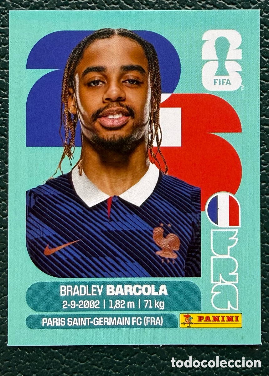 Football Stickers: FRA 16 BRADLEY BARCOLA FRANCIA CROMOS ALBUM FIFA WORLD CUP MUNDIAL 2026 PANINI