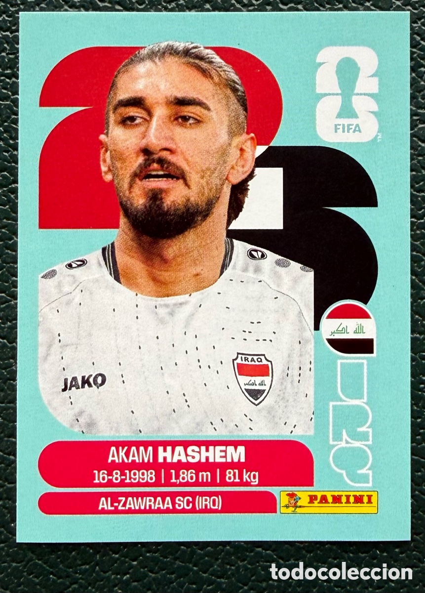 Figurine di Calcio: IRQ 5 AKAM HASHEM IRAQ CROMOS ALBUM FIFA WORLD CUP MUNDIAL 2026 PANINI
