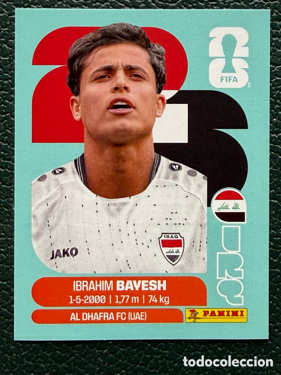 Figurine di Calcio: IRQ 11 IBRAHIM BAYESH IRAQ CROMOS ALBUM FIFA WORLD CUP MUNDIAL 2026 PANINI