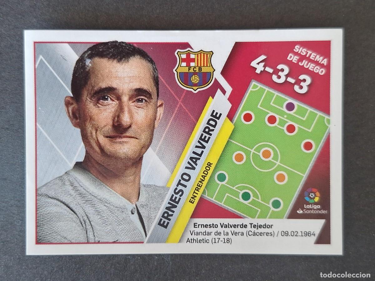 Cromos de f&uacute;tbol: ERNESTO VALVERDE ENTRENADOR F. C BARCELONA LIGA ESTE 2019 2020 19 20 NUNCA PEGADO SIN PEGAR
