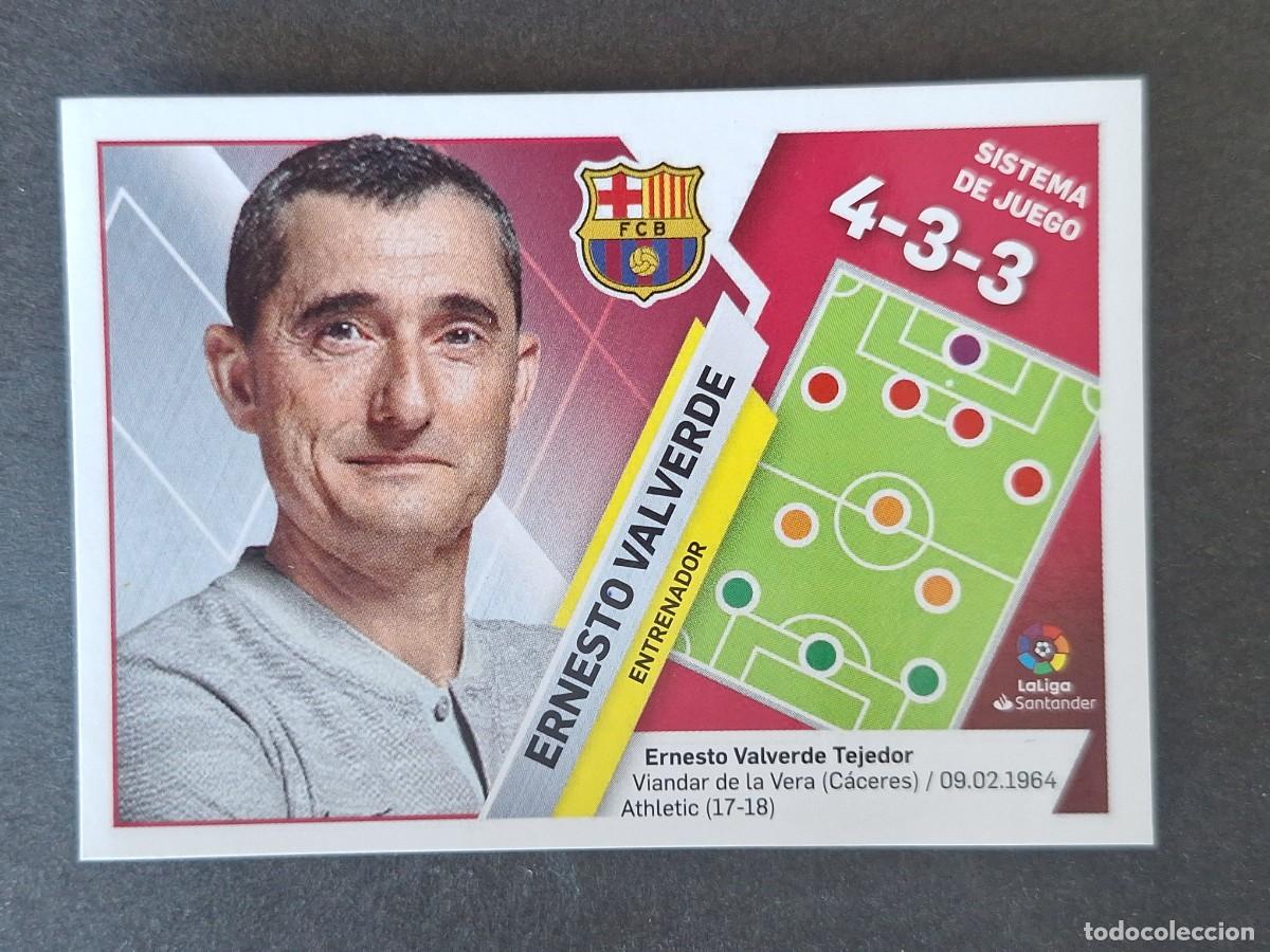 Cromos de f&uacute;tbol: ERNESTO VALVERDE ENTRENADOR F. C BARCELONA LIGA ESTE 2019 2020 19 20 NUNCA PEGADO SIN PEGAR