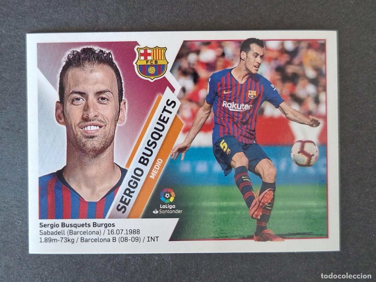 Cromos de f&uacute;tbol: SERGIO BUSQUETS F. C BARCELONA LIGA ESTE 2019 2020 19 20 NUNCA PEGADO SIN PEGAR