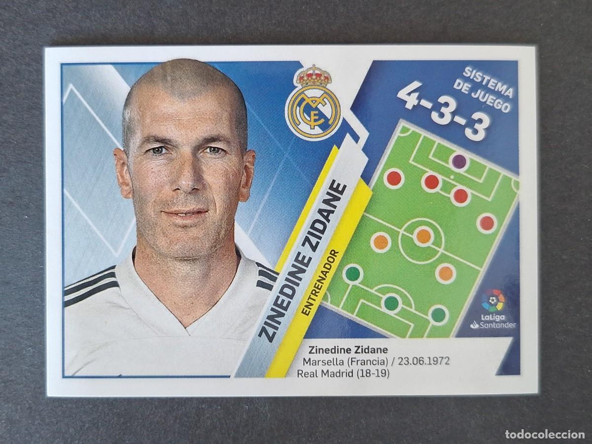Cromos de f&uacute;tbol: ZINEDINE ZIDANE ENTRENADOR REAL MADRID LIGA ESTE 2019 2020 19 20 NUNCA PEGADO SIN PEGAR