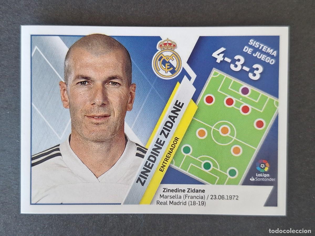 Cromos de f&uacute;tbol: ZINEDINE ZIDANE ENTRENADOR REAL MADRID LIGA ESTE 2019 2020 19 20 NUNCA PEGADO SIN PEGAR