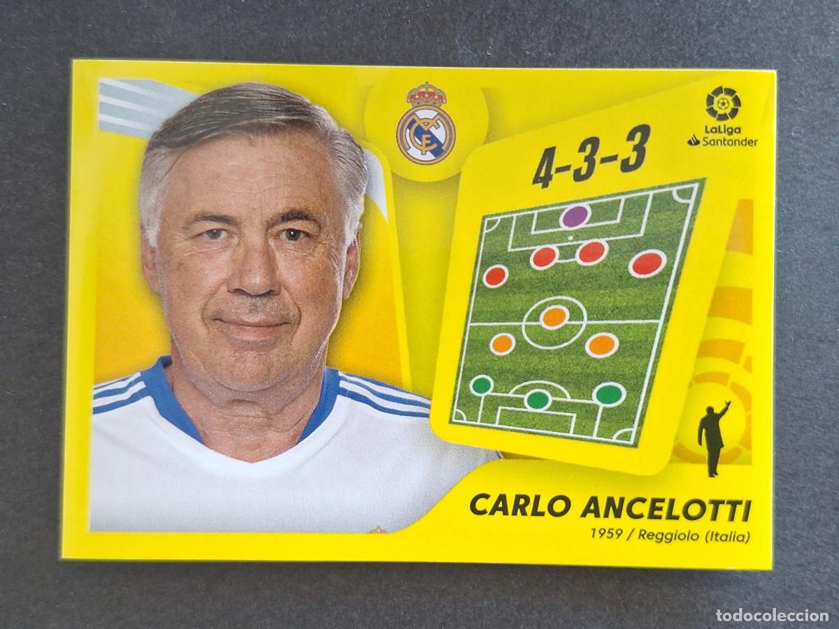 Figurine di Calcio: CARLO ANCELOTTI ENTRENADOR REAL MADRID LIGA ESTE 2021 2022 21 22 NUNCA PEGADO SIN PEGAR