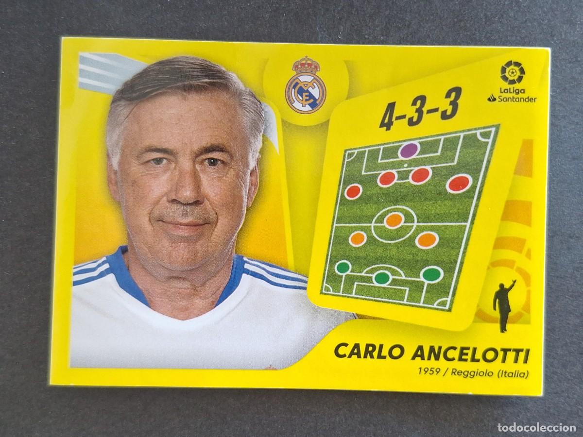 Figurine di Calcio: CARLO ANCELOTTI ENTRENADOR REAL MADRID LIGA ESTE 2021 2022 21 22 NUNCA PEGADO SIN PEGAR