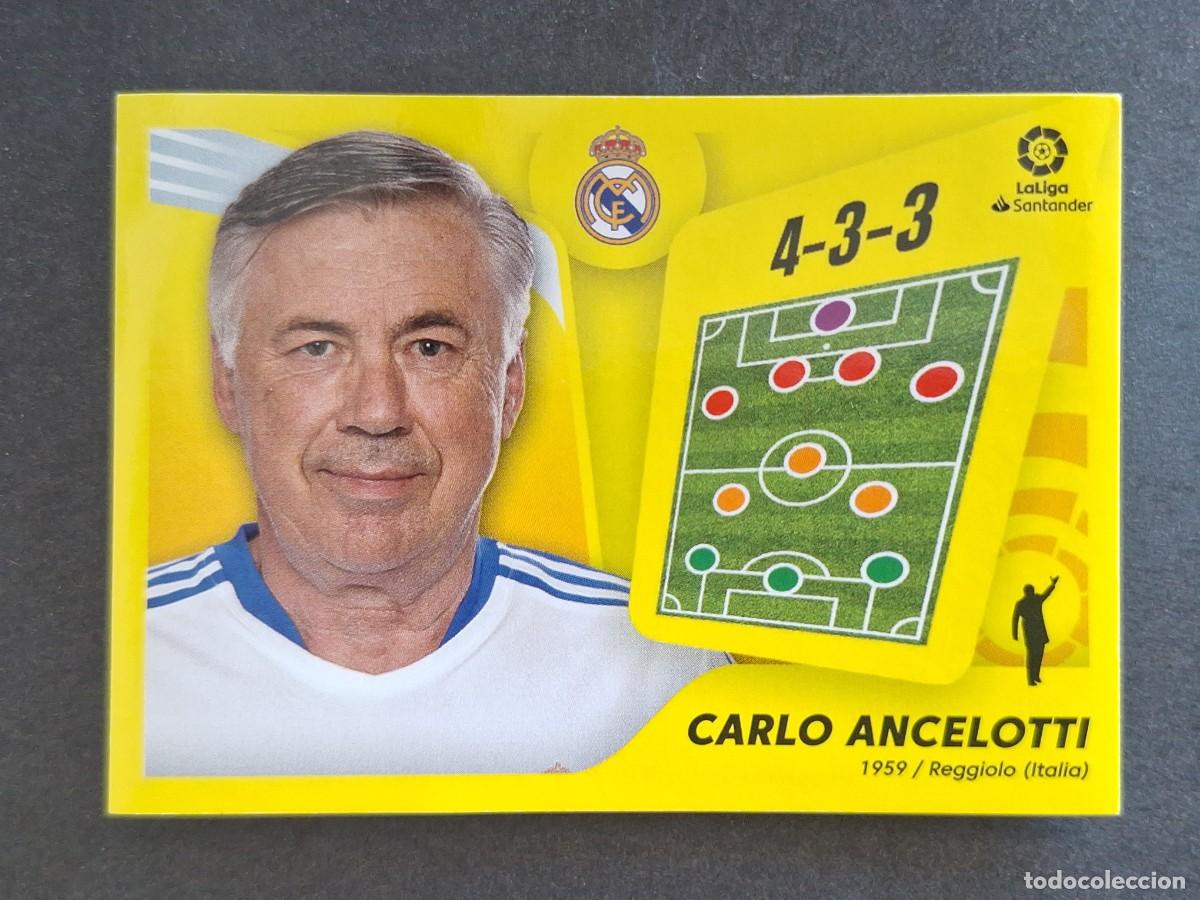 Figurine di Calcio: CARLO ANCELOTTI ENTRENADOR REAL MADRID LIGA ESTE 2021 2022 21 22 NUNCA PEGADO SIN PEGAR