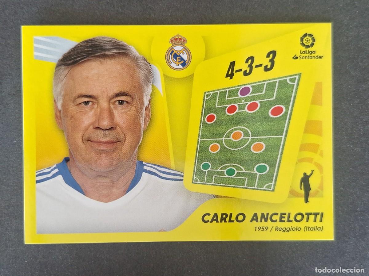 Figurine di Calcio: CARLO ANCELOTTI ENTRENADOR REAL MADRID LIGA ESTE 2021 2022 21 22 NUNCA PEGADO SIN PEGAR