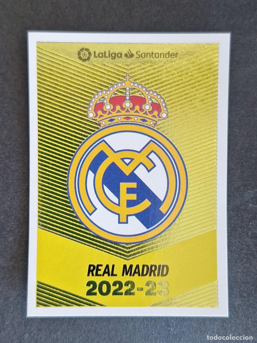 Cromos de f&uacute;tbol: ESCUDO REAL MADRID LIGA ESTE 2022 2023 22 23 NUNCA PEGADO SIN PEGAR