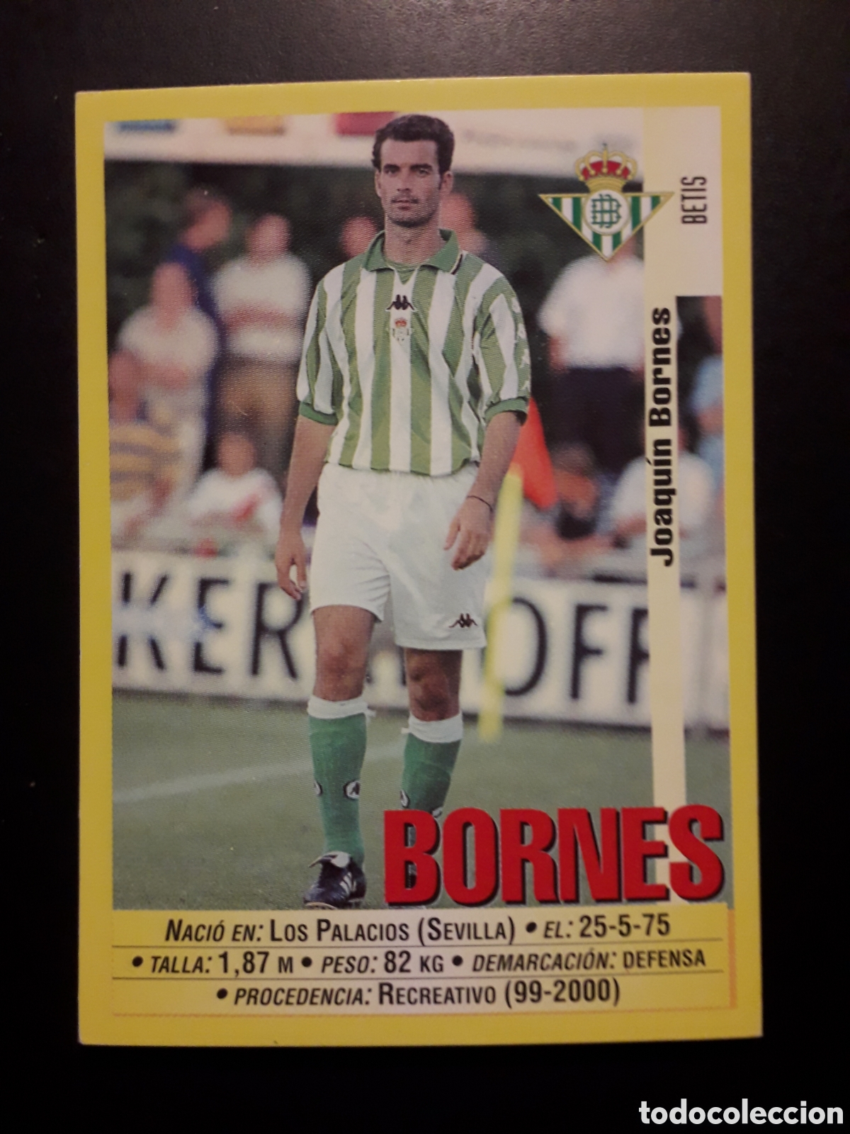 Cromos de f&uacute;tbol: BORNES, BETIS PANINI LIGA 1999-2000 99 00 N&deg; 196a SIN PEGAR. PEDIDO M&Iacute;NIMO 3&euro;