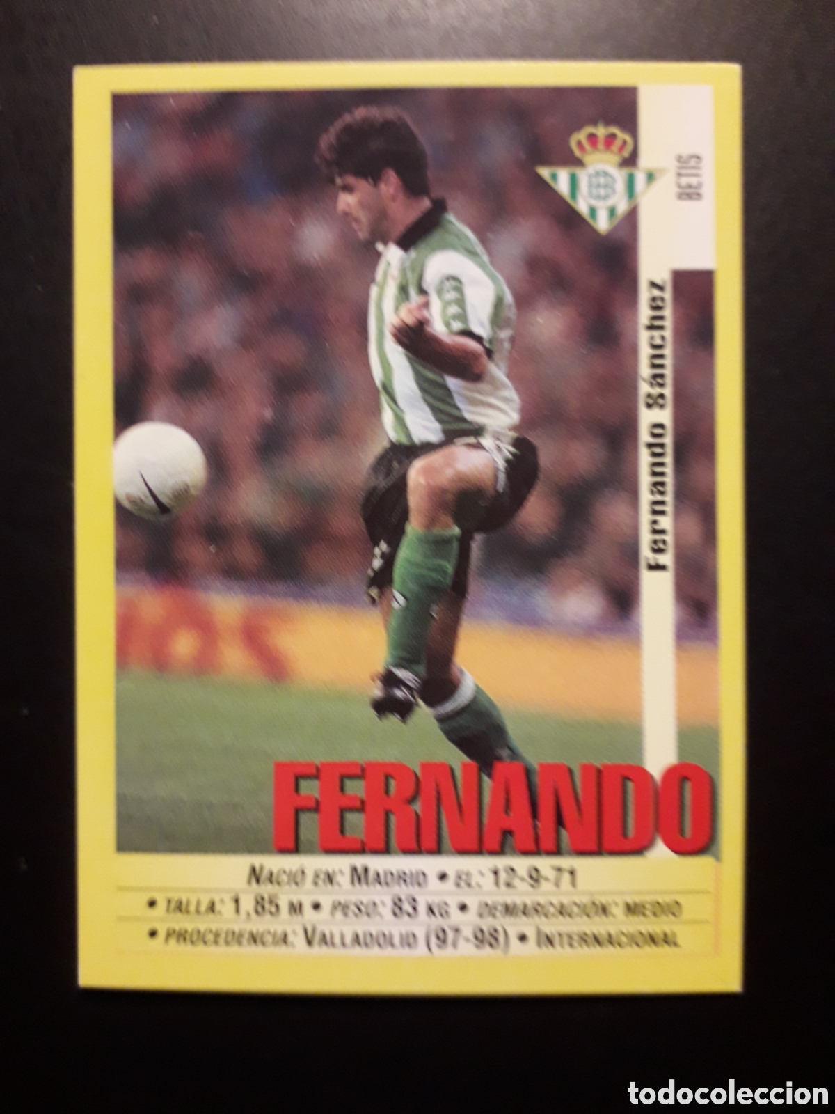 Cromos de f&uacute;tbol: FERNANDO, BETIS PANINI LIGA 1999-2000 99 00 N&deg; 204 SIN PEGAR. PEDIDO M&Iacute;NIMO 3&euro;