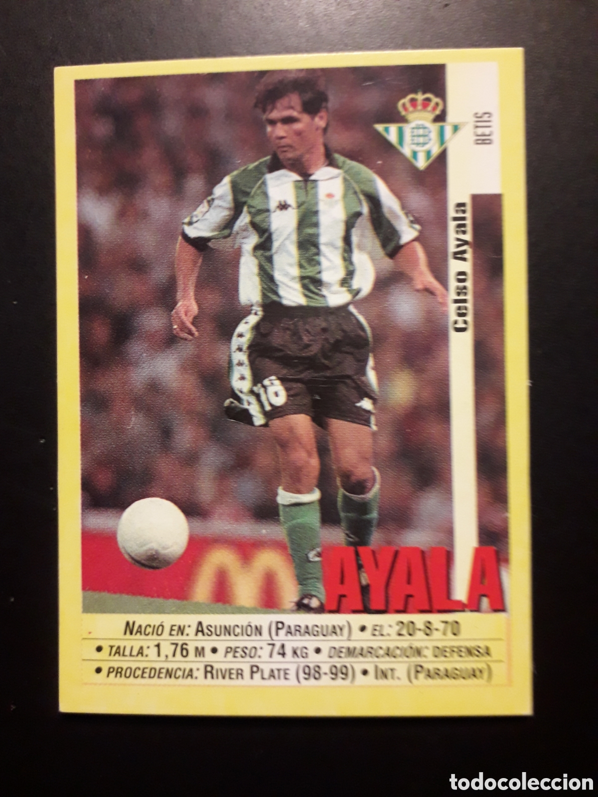Cromos de f&uacute;tbol: AYALA, BETIS PANINI LIGA 1999-2000 99 00 N&deg; 194 SIN PEGAR. PEDIDO M&Iacute;NIMO 3&euro;