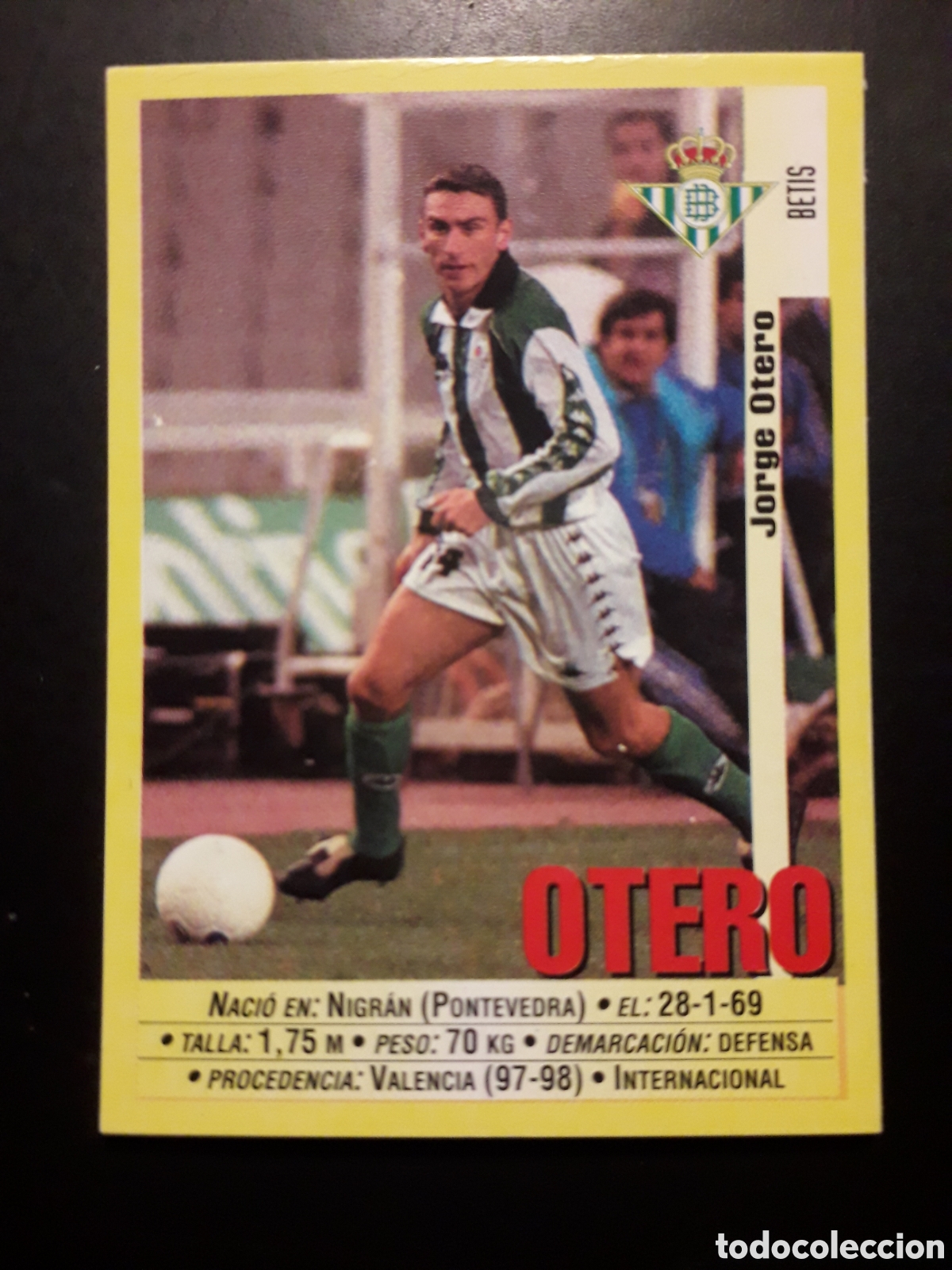Cromos de f&uacute;tbol: OTERO, BETIS PANINI LIGA 1999-2000 99 00 N&deg; 193 SIN PEGAR. PEDIDO M&Iacute;NIMO 3&euro;