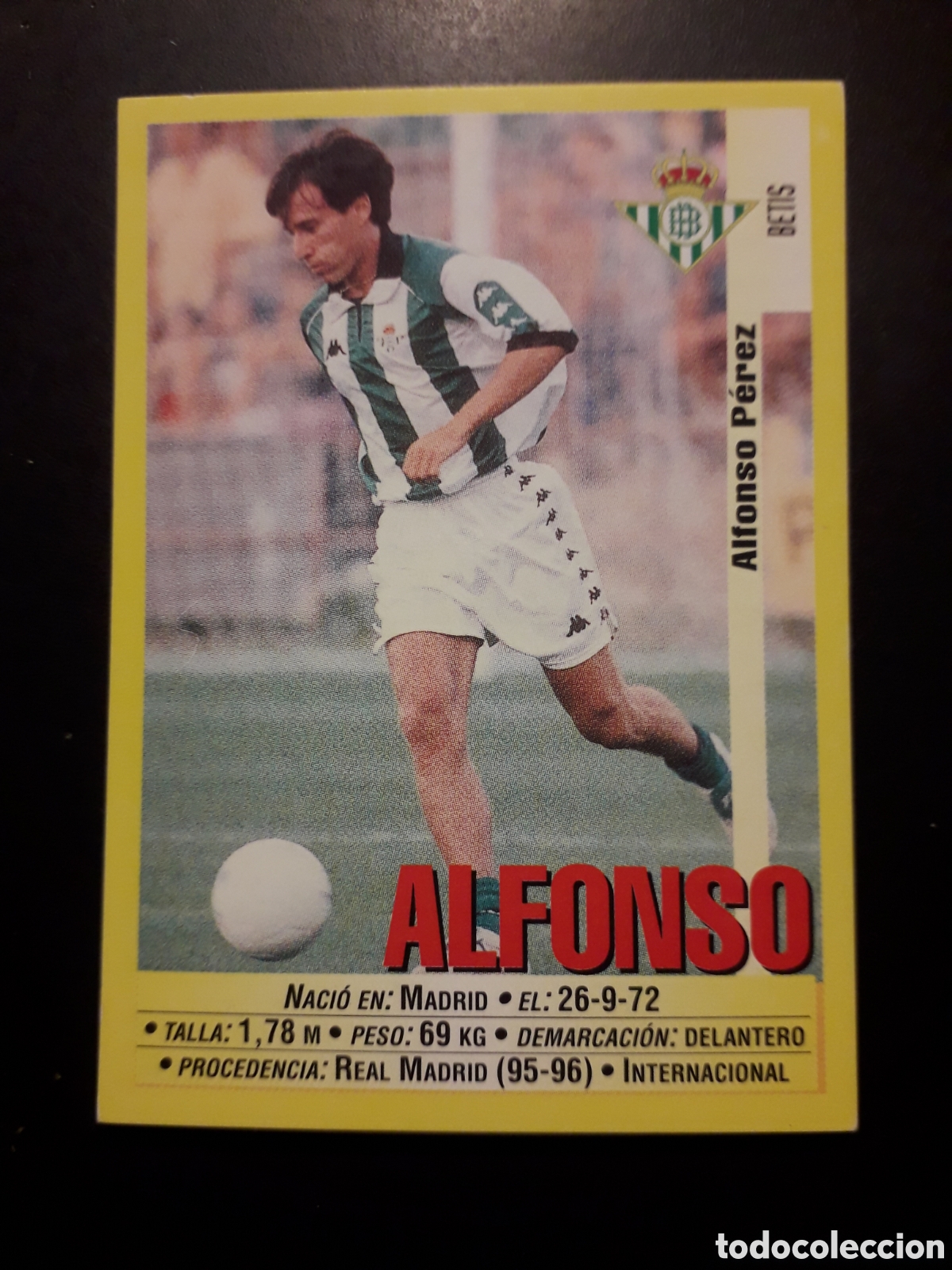 Cromos de f&uacute;tbol: ALFONSO, BETIS PANINI LIGA 1999-2000 99 00 N&deg; 207 SIN PEGAR. PEDIDO M&Iacute;NIMO 3&euro;