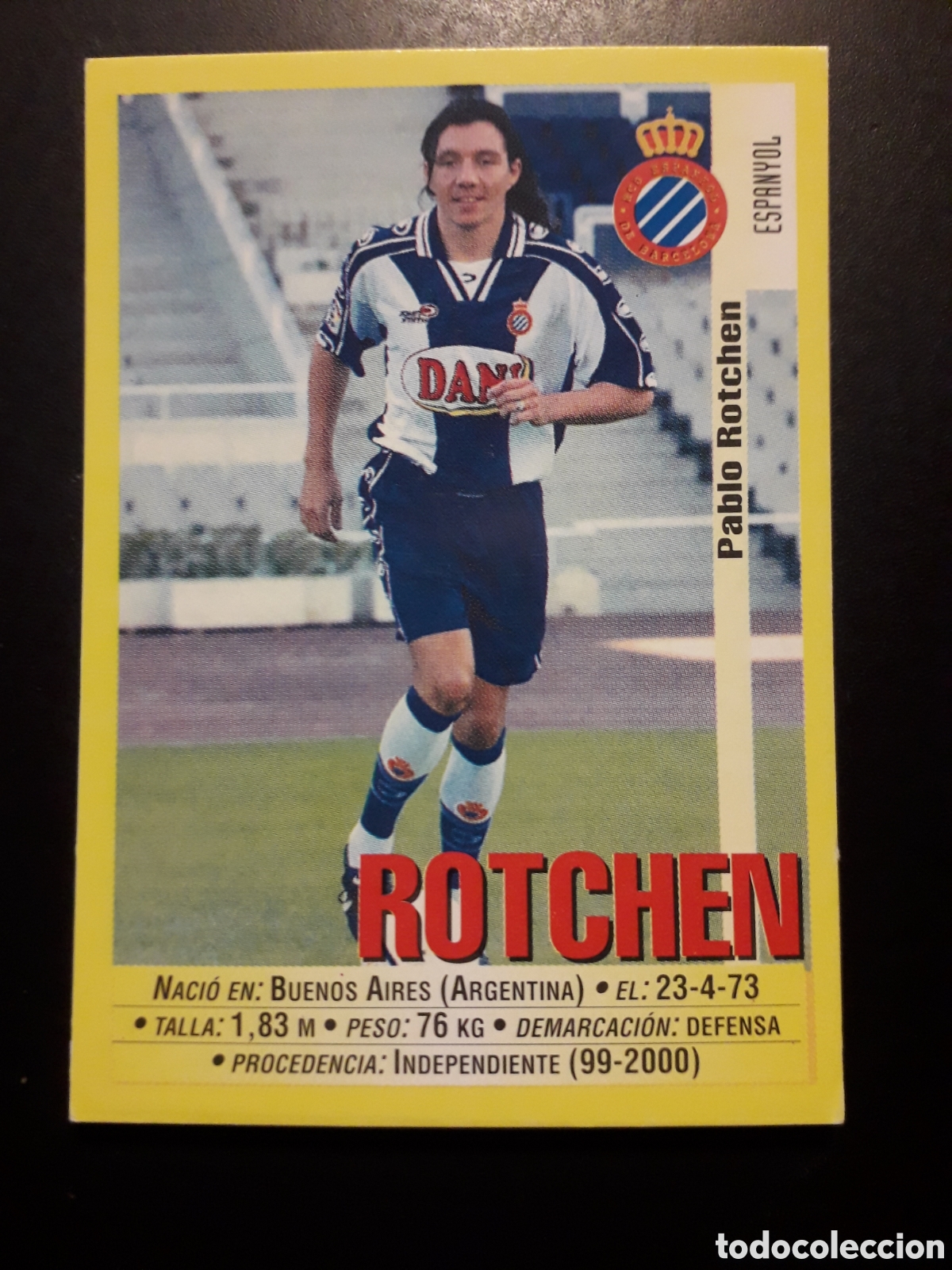 Cromos de f&uacute;tbol: ROTCHEN RCD ESPA&Ntilde;OL/ESPANYOL PANINI LIGA 1999-2000 99 00 N&deg; 119a SIN PEGAR. PEDIDO M&Iacute;NIMO 3&euro;