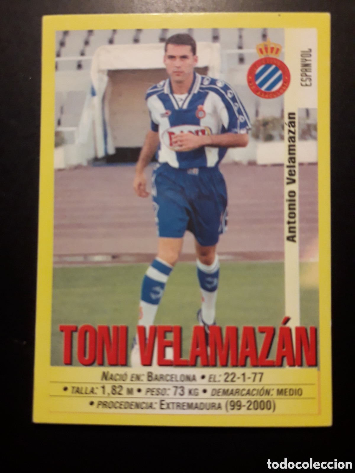 Cromos de f&uacute;tbol: TONI VELAMAZ&Aacute;N RCD ESPA&Ntilde;OL/ESPANYOL PANINI LIGA 1999-2000 99 00 N&deg; 125a SIN PEGAR. PEDIDO M&Iacute;NIMO 3&euro;.