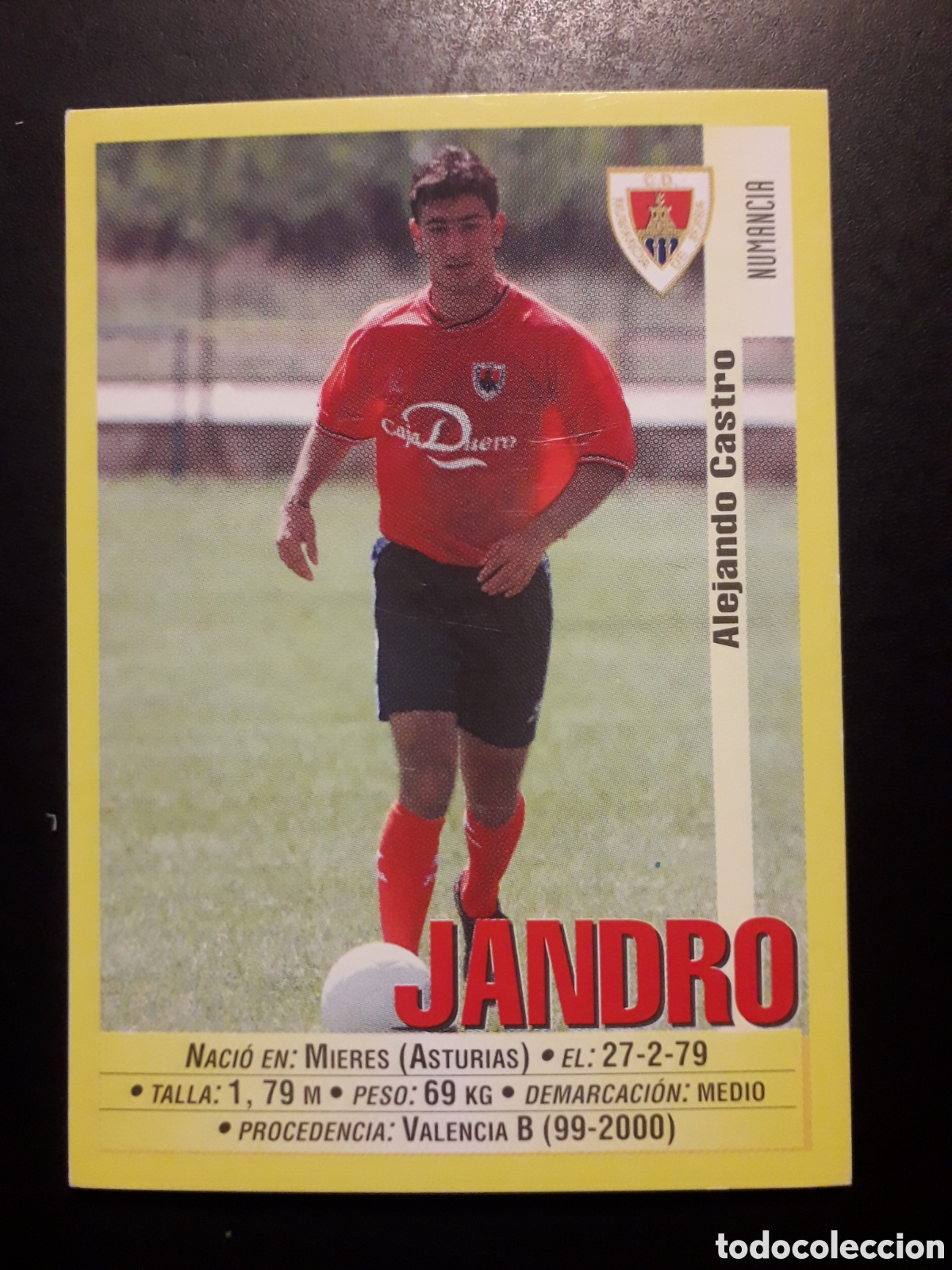 Cromos de f&uacute;tbol: JANDRO NUMANCIA PANINI LIGA 1999-2000 99 00 N&deg; 332a SIN PEGAR. PEDIDO M&Iacute;NIMO 3&euro;