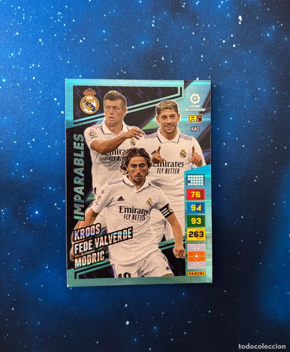 Cromos de f&uacute;tbol: Sticker Imparables Kroos Modric Valverde Adrenalyn XL 2022-23 Panini Real Madrid