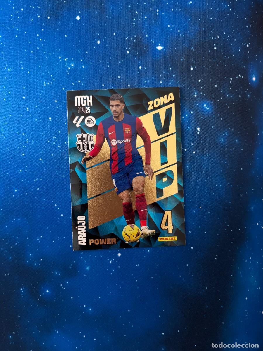 Cromos de f&uacute;tbol: Panini MGK 2024-25 Ara&uacute;jo Zona VIP Power P388 FC Barcelona Card