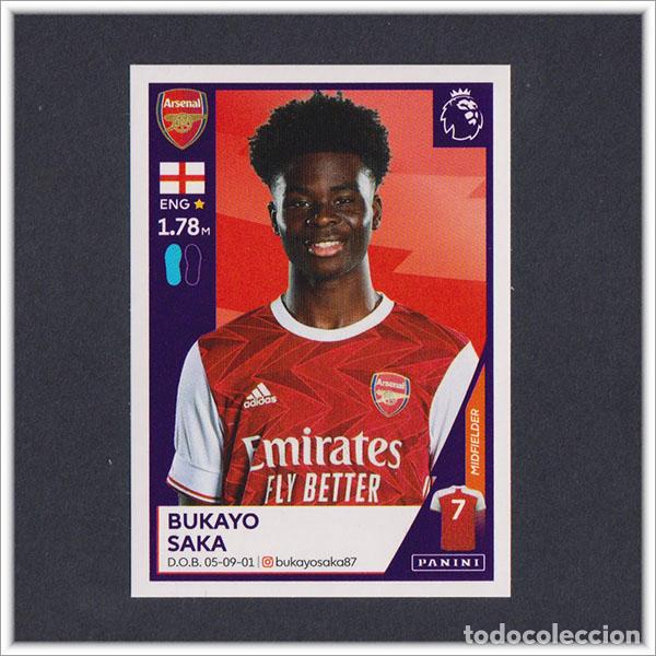 Cromos de f&uacute;tbol: PREMIER LEAGUE 2020 2021 20 21 PANINI BUKAYO SAKA N&ordm; 32 ROOKIE STICKER ARSENAL ALBUM LIGA F&Uacute;TBOL