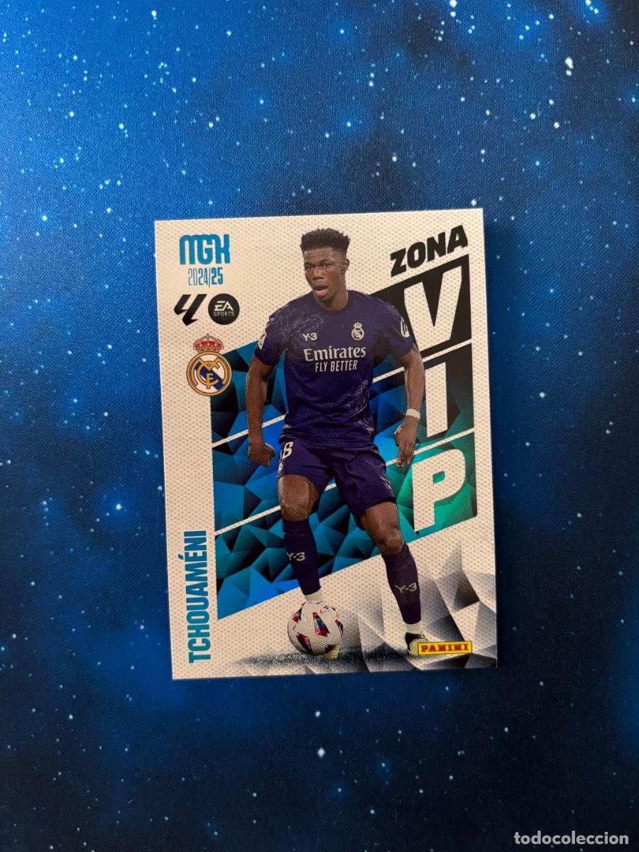 Figurine di Calcio: Tchouam&eacute;ni N&ordm;404 Zona VIP MGK 2024-25 Panini Real Madrid