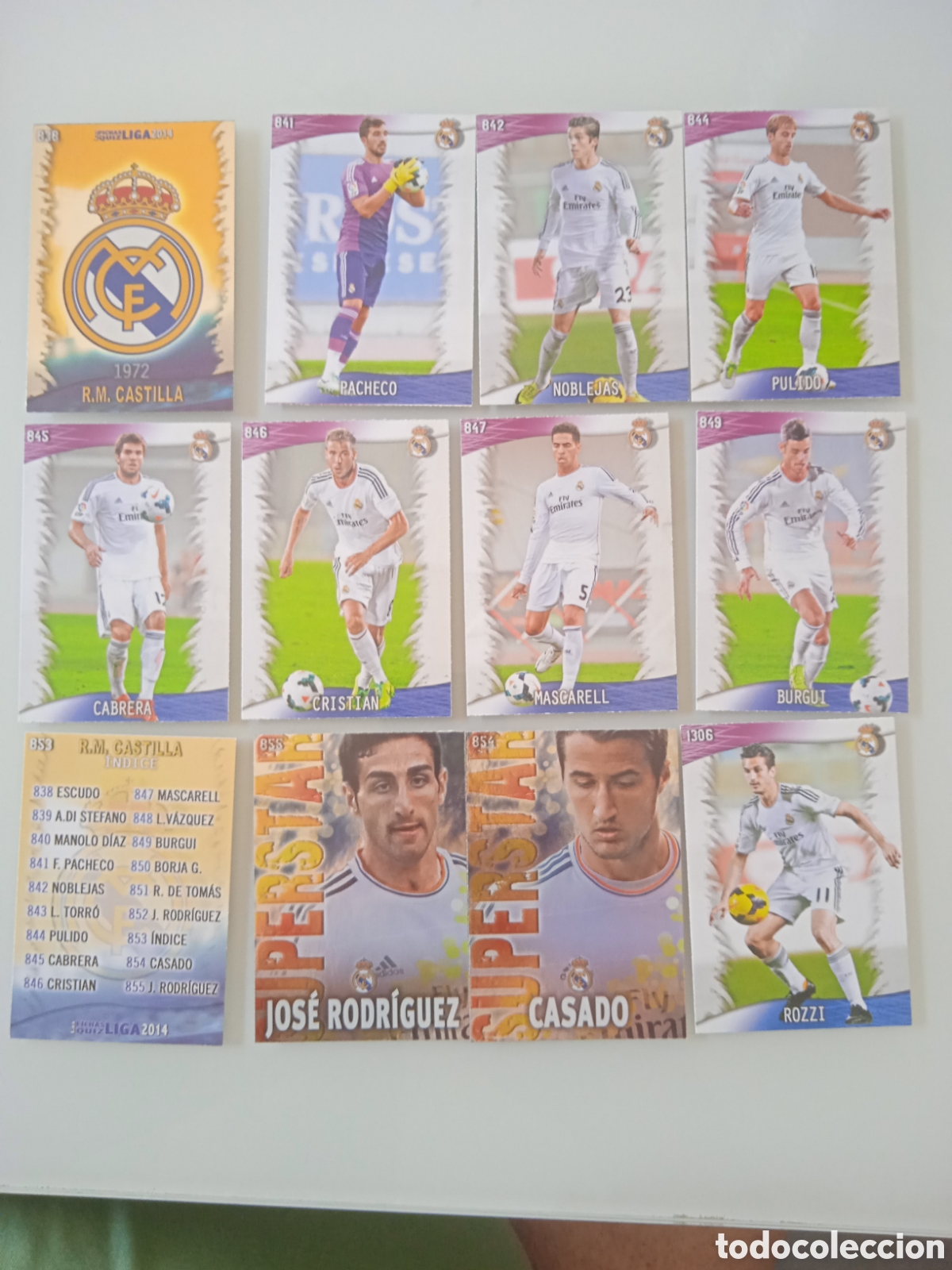 Figurine di Calcio: Lote 12 cromos Real Madrid Castilla mundicromo 2014