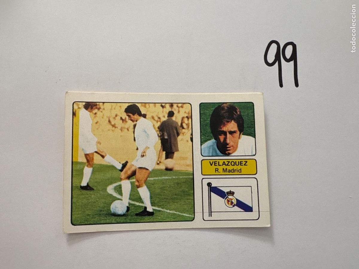 Fu&szlig;ball-Sticker: 22. CROMO REAL MADRID VEL&Aacute;ZQUEZ FHER 1973-1974 73-74 SIN PEGAR