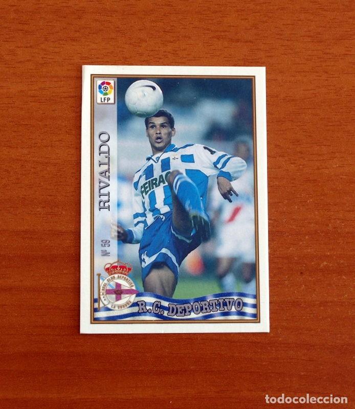 Football Stickers: Deportivo La Coru&ntilde;a - N&ordm; 59 Rivaldo - Mundicromo ficha de la Liga 1997-1998, 97-98