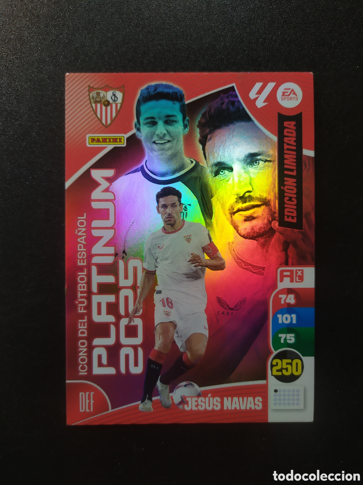 Cromos de f&uacute;tbol: Adrenalyn 2024 2025 24 25 panini Jes&uacute;s Navas platinum 2025 edici&oacute;n limitada Sevilla