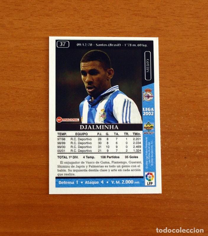 Cromos de f&uacute;tbol: Deportivo La Coru&ntilde;a - N&ordm; 37 Djalminha - Mundicromo Las Fichas de la Liga 2001-2002, 01-02