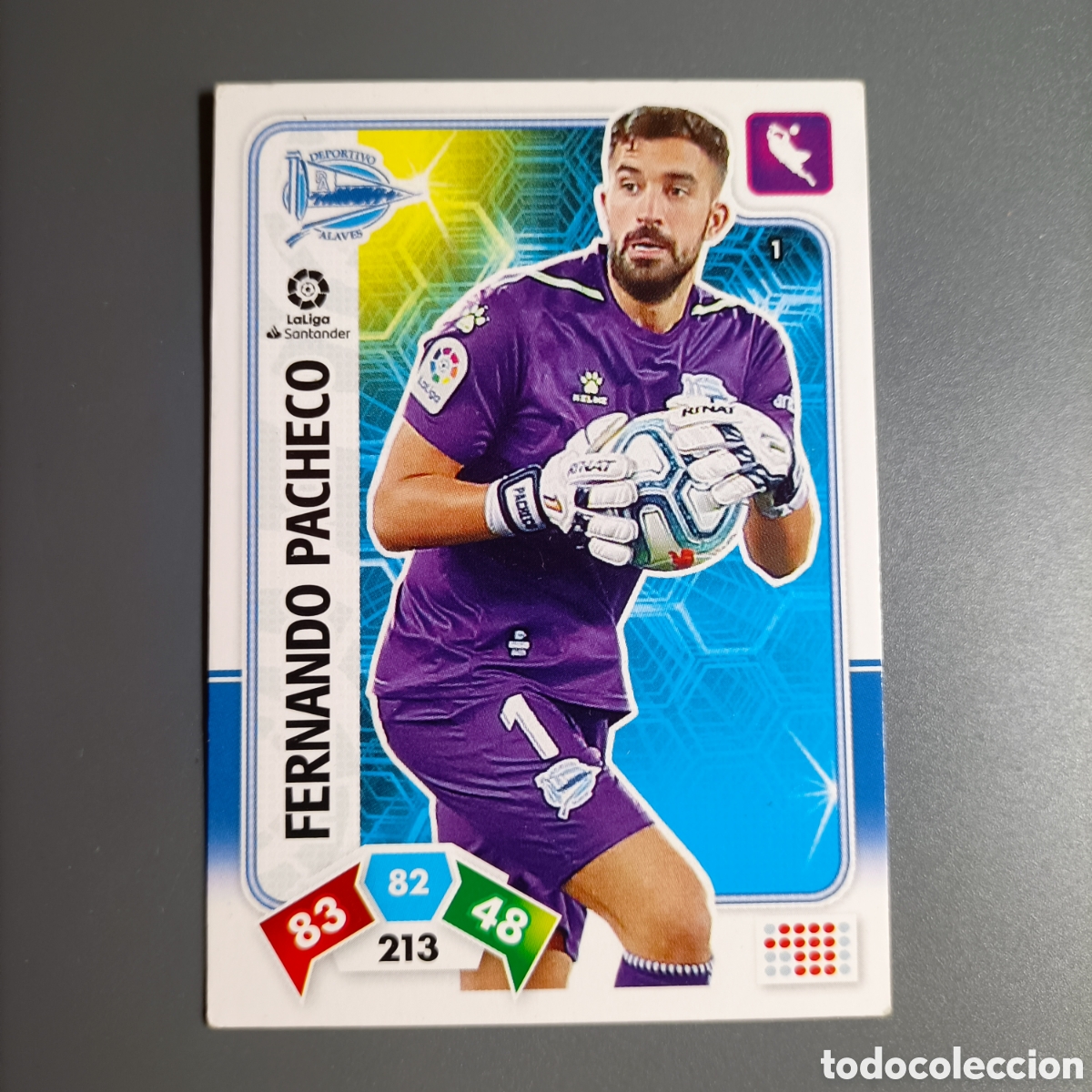 Cromos de f&uacute;tbol: ADRENALYN. LIGA 2019-2020 (ALAV&Eacute;S) №1 FERNANDO PACHECO