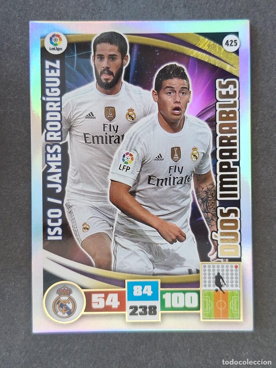 Football Stickers: ISCO - JAMES RODRIGUEZ REAL MADRID DUOS IMPARABLES 425 PANINI ADRENALYN XL 2015 2016 15 16