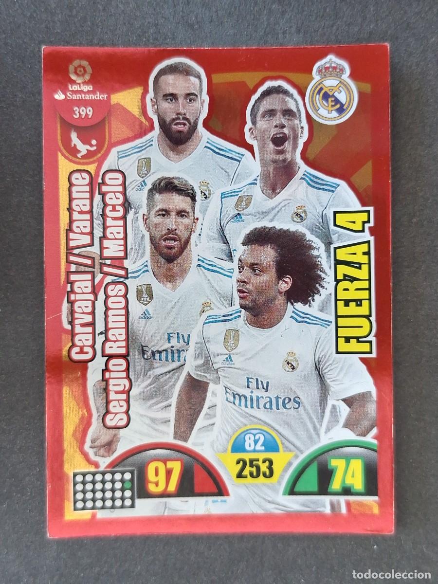 Cromos de f&uacute;tbol: REAL MADRID FUERZA 4 399 PANINI ADRENALYN XL 2017 2018 17 18