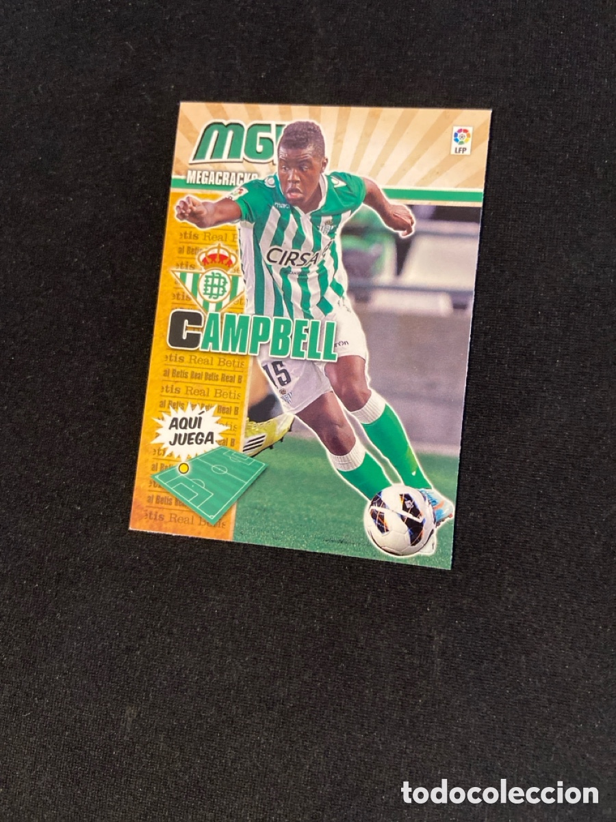 Cromos de f&uacute;tbol: CAMPBELL 87 (BETIS) PANINI MEGACRACKS 2013-2014 13 14 CROMO CARTA M-4