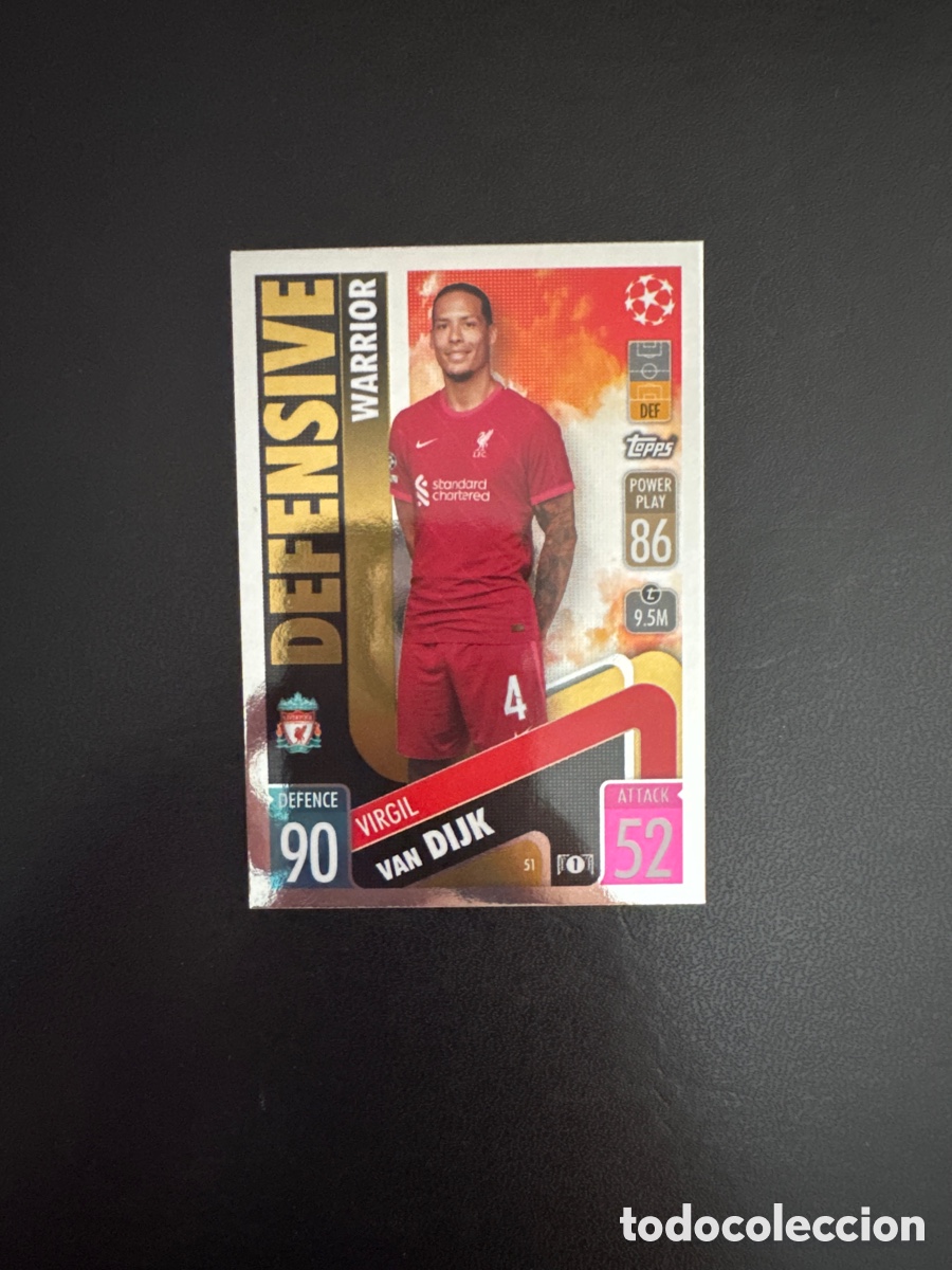 Fu&szlig;ball-Sticker: VAN DIJK LIVERPOOL N&Uacute;MERO 51 MATCH ATTAX 2021 2022 DEFENSIVE WARRIOR