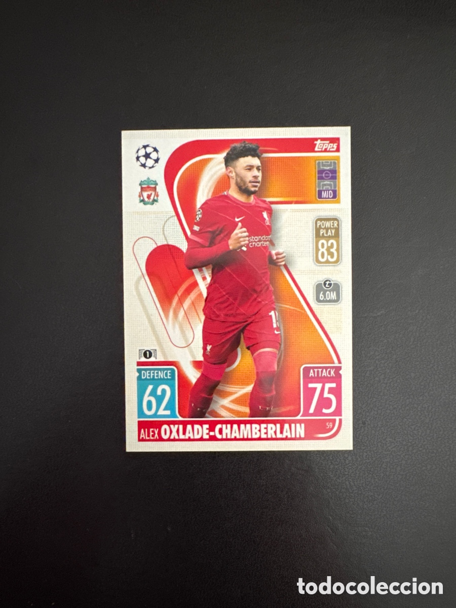 Football Stickers: ALEX OXLADE - CHAMBERLAIN NUMERO 59 LIVERPOOL MATCH ATTAX 2021 2022