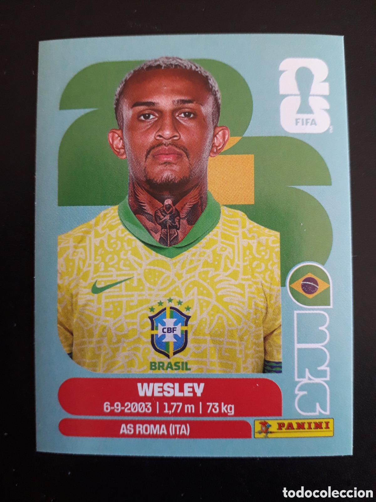 Cromos de Futebol: WESLEY BRASIL BRA 8 MUNDIAL F&Uacute;TBOL 2026 FIFA WORLD CUP PANINI SIN PEGAR PEDIDO M&Iacute;NIMO 3&euro;