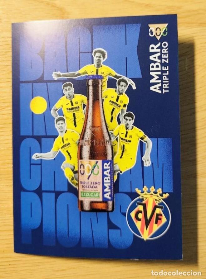 Cromos de f&uacute;tbol: CROMO FUTBOL VILLAREAL CF EXCLUSIVO CERVEZAS AMBAR CON TROZO DE CAMISETA DANI PAREJO
