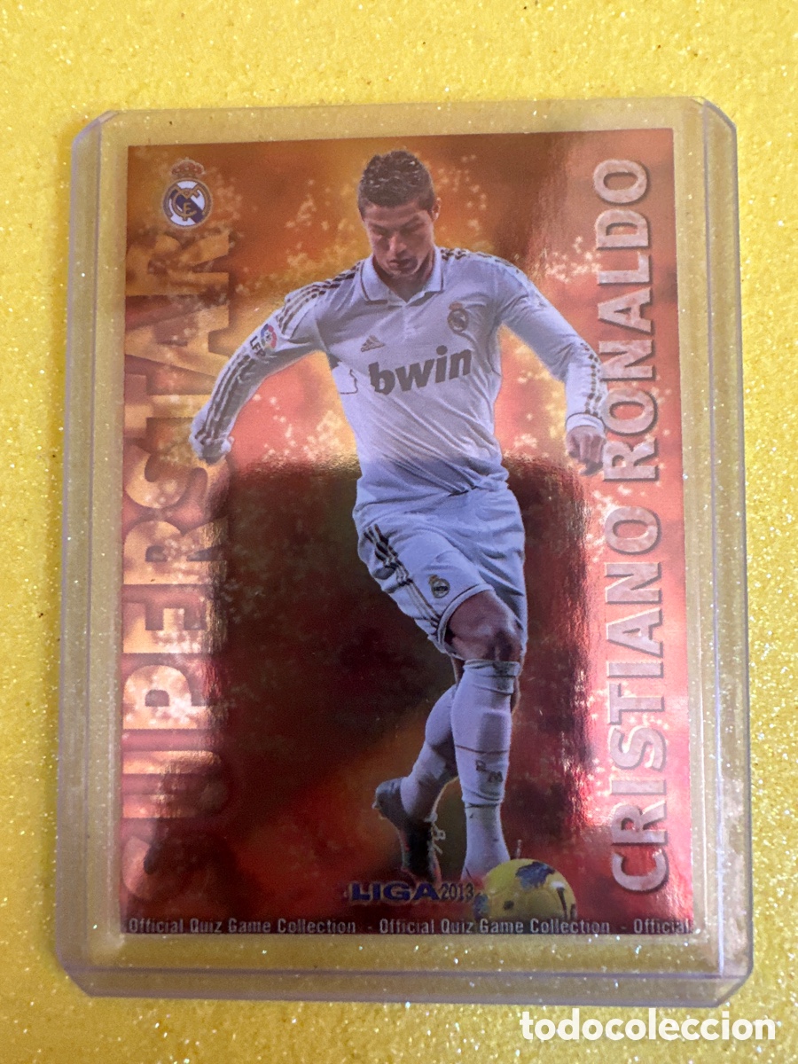 Cromos de Futebol: 27 CRISTIANO RONALDO(R.MADRID) SUPERSTAR BRILLO LISO MUNDICROMO 2013 12 13 TRADING CARD