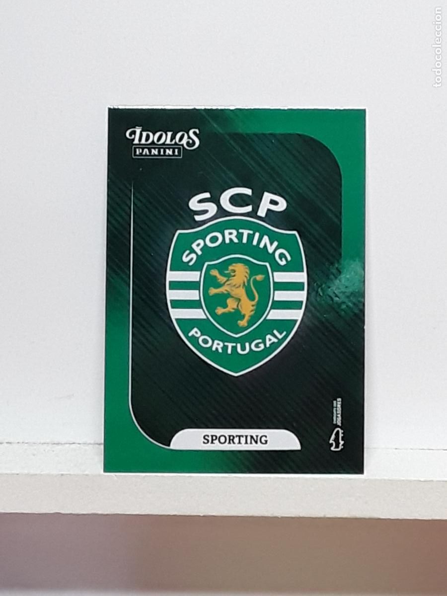 Cromos de f&uacute;tbol: PORTUGUES 2025 2026 IDOLOS 25 26 CROMO PANINI FUTEBOL N 1 SPORTING PORTUGAL ESCUDO LOGO