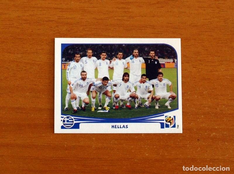Fu&szlig;ball-Sticker: Grecia -163 Alineaci&oacute;n-Equipo -Mundial South Africa 2010 FIFA World Cup-Panini -Nunca Pegado