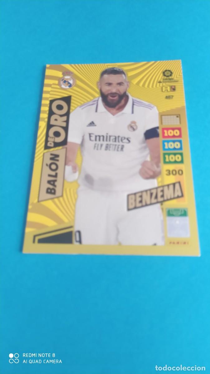 Cromos de f&uacute;tbol: REAL MADRID BENZEMA BALON DE ORO ADRENALYN 2022 2023 N1