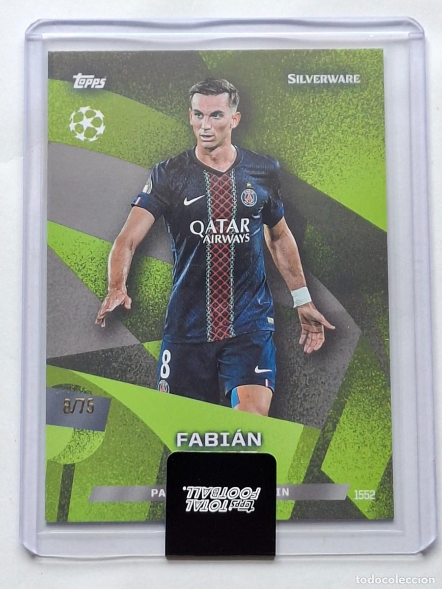 Cromos de f&uacute;tbol: PARALLEL Green 8/75 SilverWare #1552 FABI&Aacute;N RUIZ (PSG) - TOPPS Total Football 2025-26 TopLoader
