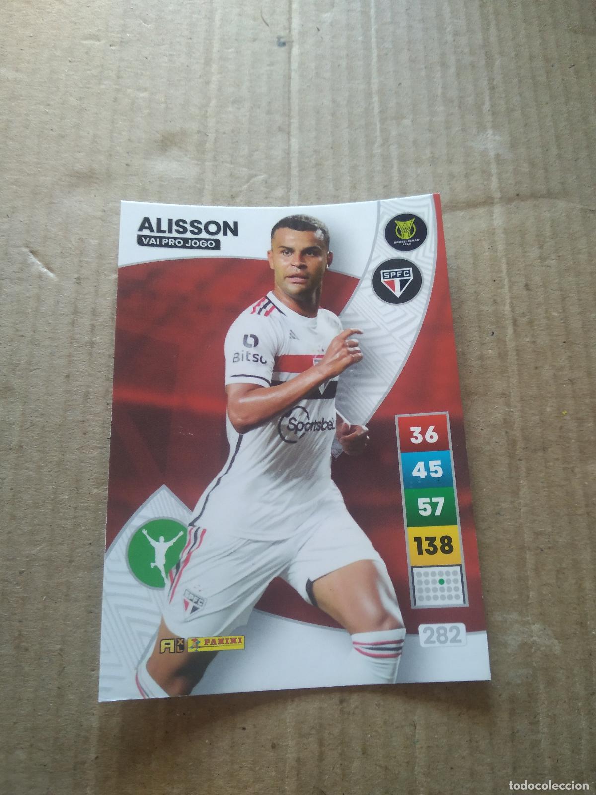 Cromos de f&uacute;tbol: 282 ALISSON SAO PAULO CROMO FUTBOL PANINI ADRENALYN LIGA BRASIL 2023 BRASILEIRAO