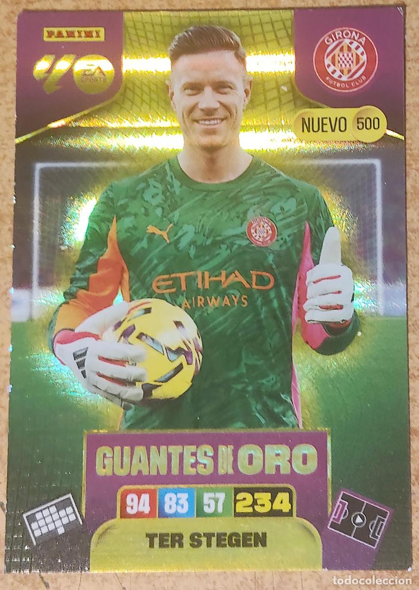 Cromos de f&uacute;tbol: ADRENALYN XL 2025 2026 25 26 PANINI TER STEGEN 500 NUEVO GUANTES DE ORO GIRONA COLECCI&Oacute;N ALBUM 1,40