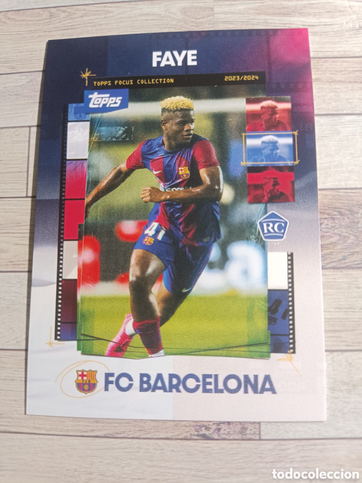 Cromos de f&uacute;tbol: 4 FAYE ROOKIE CARD BAR&Ccedil;A FOCUS COLLECTION BARCELONA 2023 2024 TOPPS 23 24