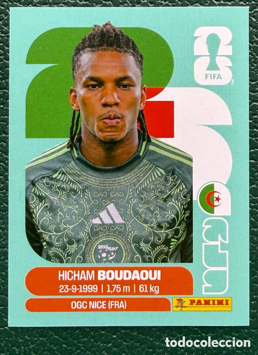 Cromos de f&uacute;tbol: ALG 10 HICHAM BOUDAOUI ARGELIA CROMOS ALBUM FIFA WORLD CUP MUNDIAL 2026 PANINI