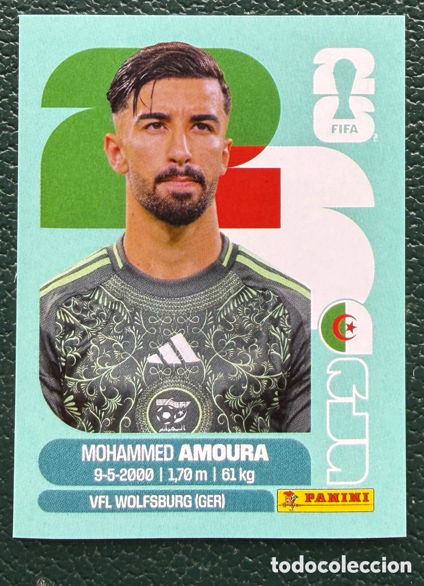 Cromos de f&uacute;tbol: ALG 20 MOHAMMED AMOURA ARGELIA CROMOS ALBUM FIFA WORLD CUP MUNDIAL 2026 PANINI