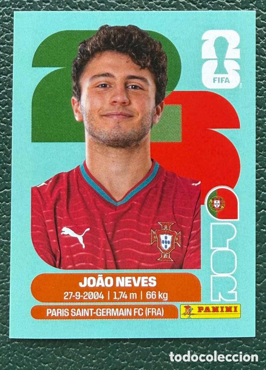 Cromos de f&uacute;tbol: POR 14 JOAO NEVES PORTUGAL CROMOS ALBUM FIFA WORLD CUP MUNDIAL 2026 PANINI