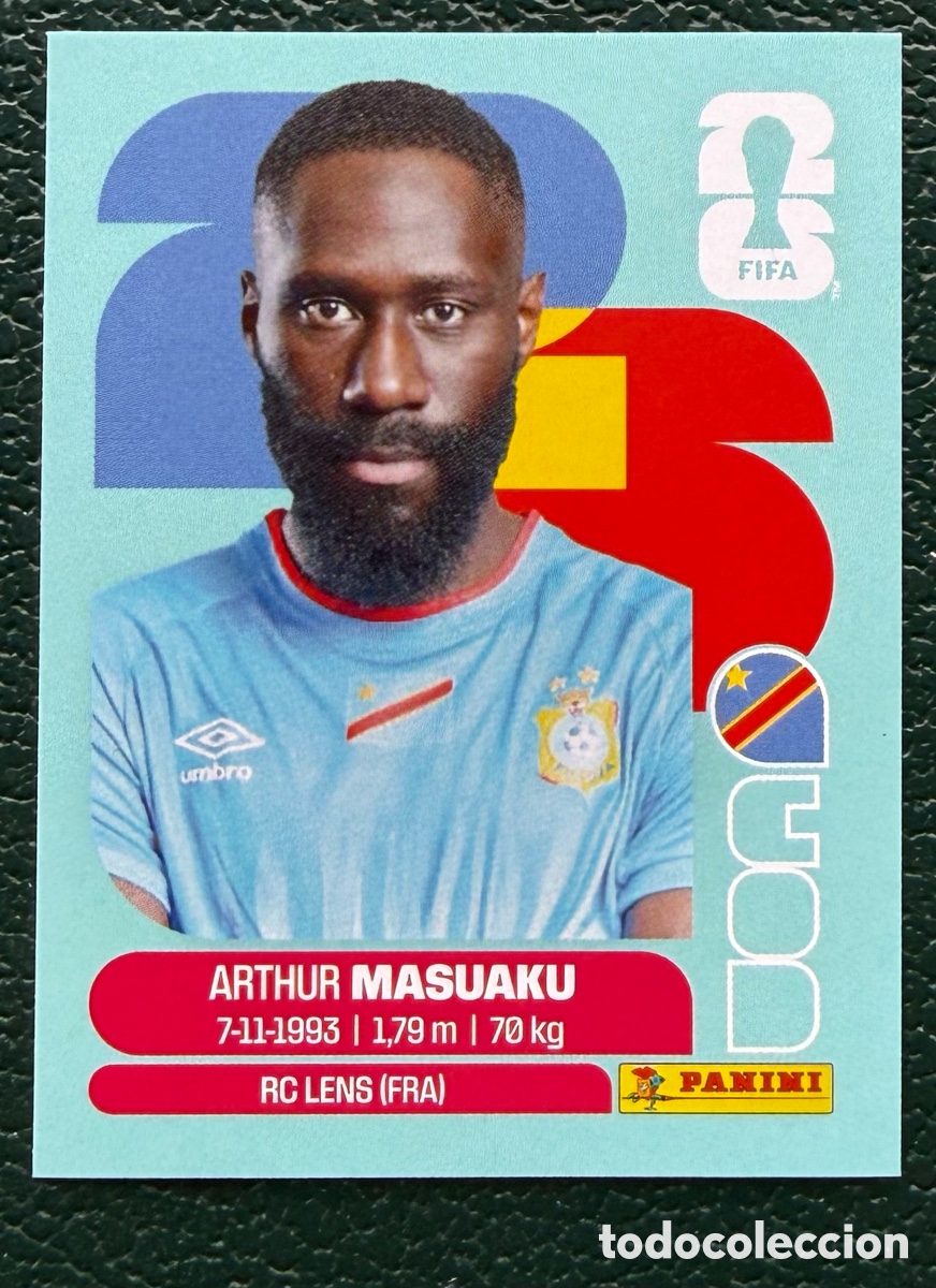 Cromos de f&uacute;tbol: COD 5 ARTHUR MASUAKU REP&Uacute;BLICA DEMOCR&Aacute;TICA DEL CONGO CROMOS ALBUM FIFA WORLD CUP MUNDIAL 2026 PANINI